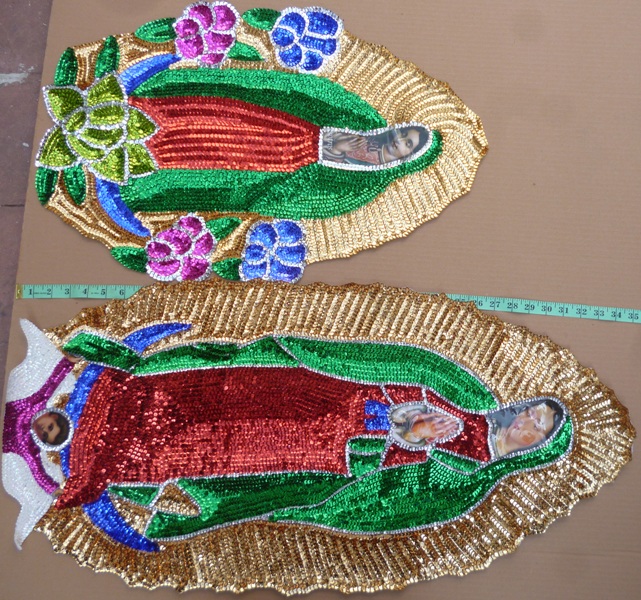 Virgen of Guadalupe Jumbo  Sequins Patch 35"