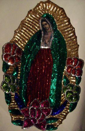 Virgen of Guadalupe Big 14" Sequins Patch