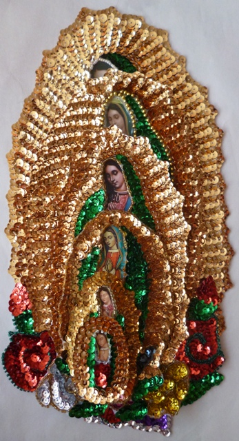 Virgen of Guadalupe Amazing set of 6 Sequins Patches